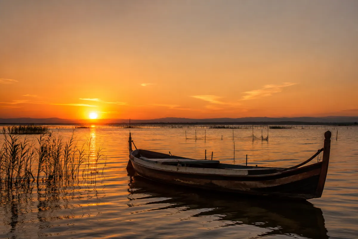 Atardecer de verano en la Albufera de Valencia
